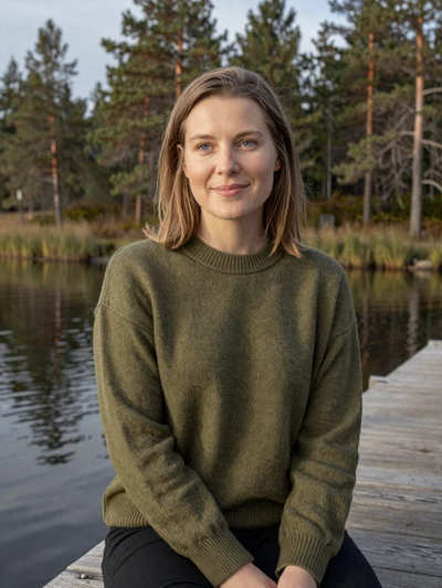 Elina, 32, Finnish woman by a lakeside dock - verified Nordic single on Cdleusa