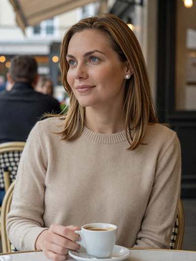 Noémie, 35, Monaco woman at a French café - verified Monacan single on Cdleusa dating platform