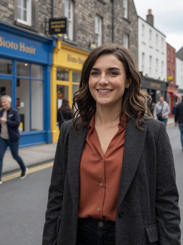 Sinead, 33, Irish woman on a Cork city street - verified Irish single on Cdleusa dating site