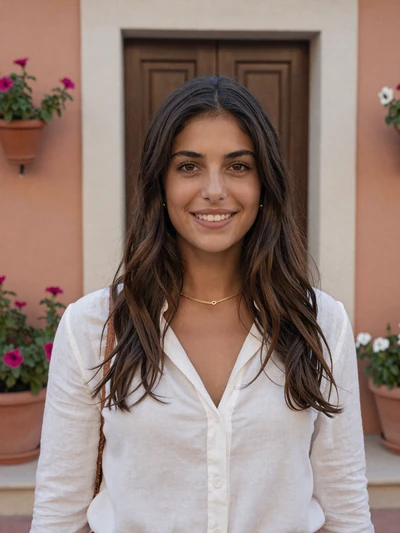 Valentina, 27, Italian woman in white linen near a rustic doorway - verified Italian single on Cdleusa