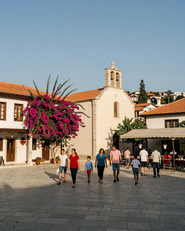 Traditional Cypriot village scene in Omodos with stone architecture and Mediterranean warmth - Cypriot dating culture