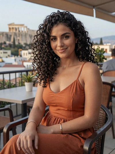 Dimitra, 25, Greek woman at Athens cafe with Acropolis view - meet Greek singles on Cdleusa