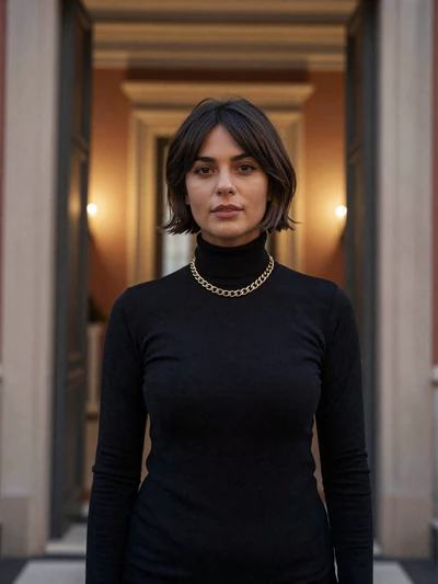 Marta, 33, Italian woman in a Roman palazzo doorway - meet cultured Vatican-area singles on Cdleusa