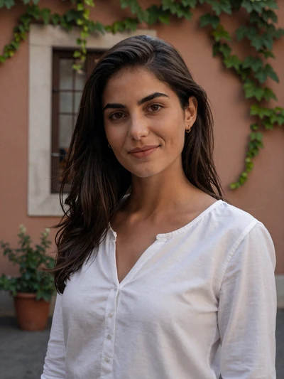 Francesca, 31, Italian woman in a sunlit Roman courtyard - verified Vatican-area single on Cdleusa